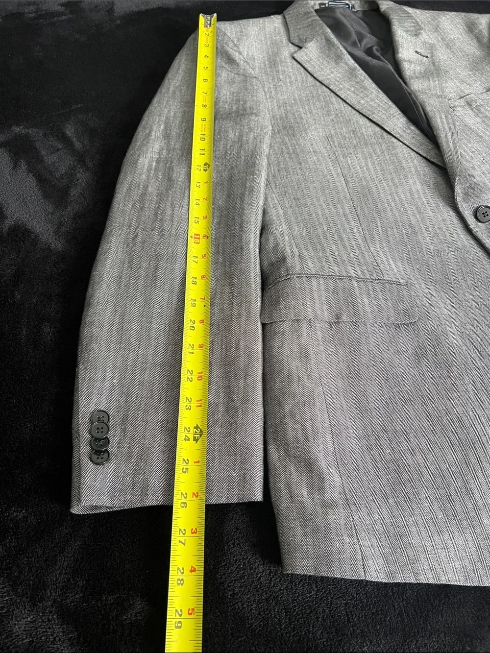 Linen & Cotton Tommy Hilfiger Silver-Cray Herringbone Blazer -